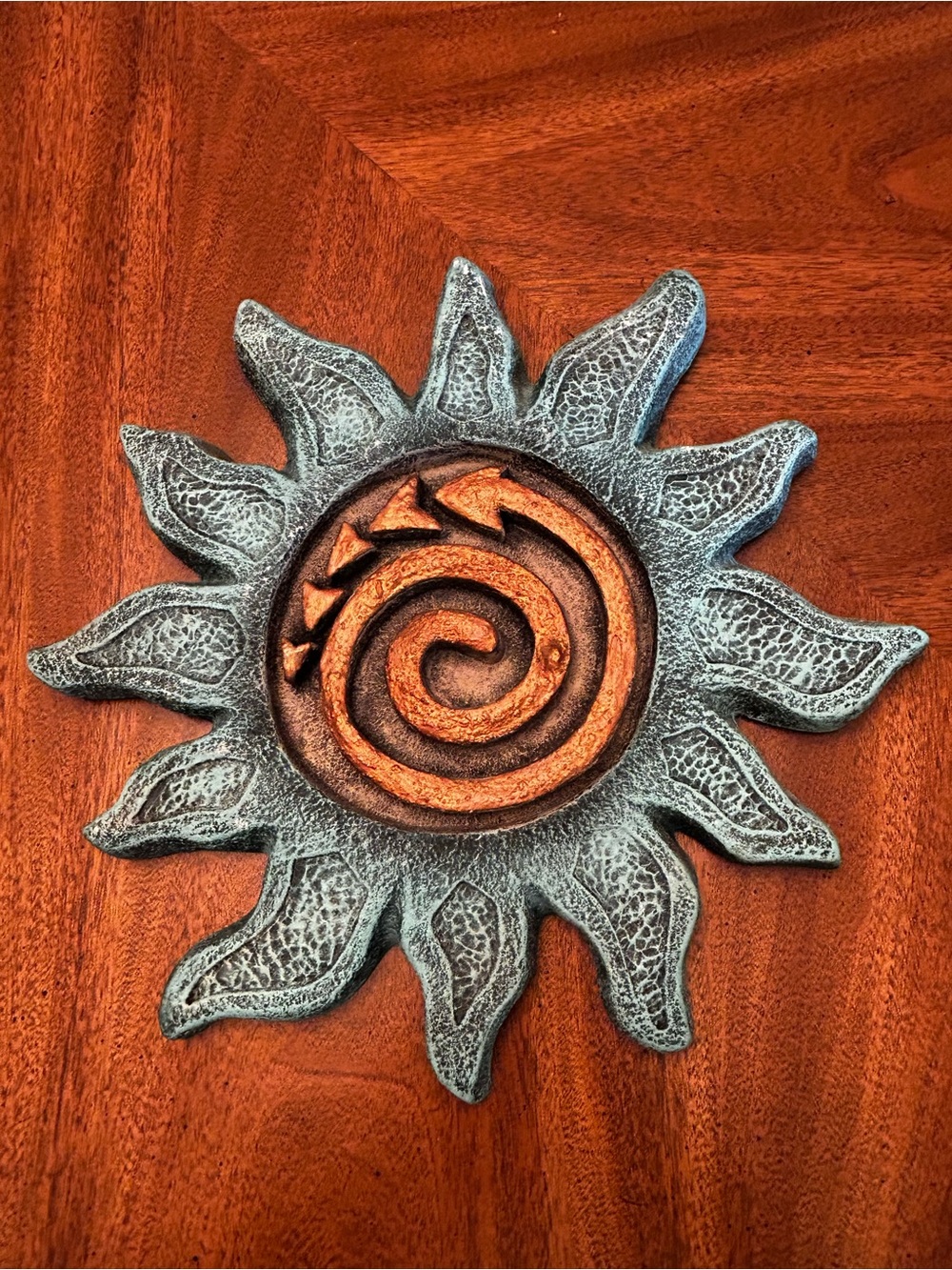 Vintage Plaster Southwestern Celestial Sun Wall Plaque Hanging Home Decor
